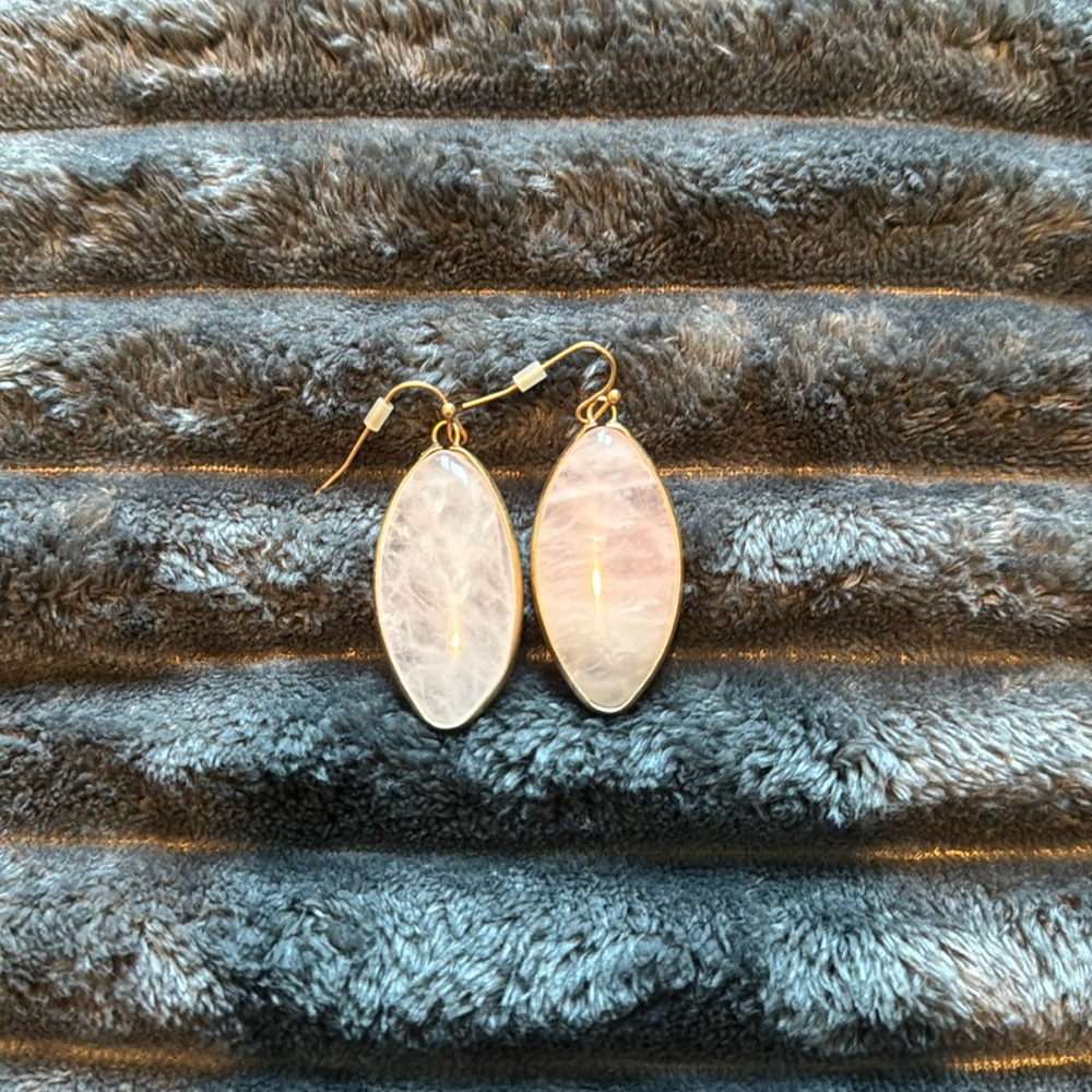 Rose Quartz Marquise Earrings